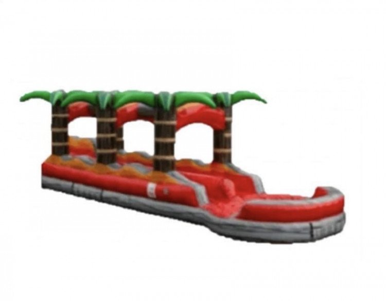 30ft Lava Rush Dual Lane Slip and Slide w/ Pool