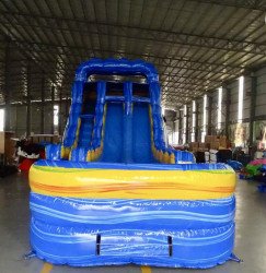 BR20slide 1714390997 18ft Blue Reggae Hybrid Double Lane Slide w/ Pool