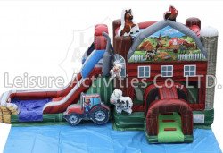 BarnYard Party Bounce House W/ Slide (Wet or Dry)