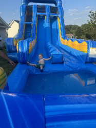 18ft Blue Reggae Hybrid Double Lane Slide w/ Pool