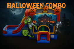 Zombie Halloween Bounce House w/ Slide